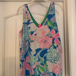 Lilly Pulitzer Blue and Pink Floral Tank Top